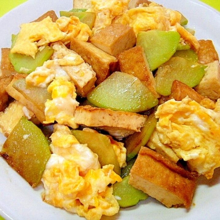 厚揚げと隼人瓜の卵炒め レシピ 作り方 By Mint74 楽天レシピ 厚揚げと隼人瓜の卵炒め レシピ 作り方 By Mint74 楽天レシピ